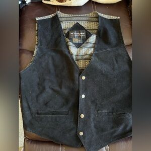 Wilson leather Men's Black Button-Up Vest